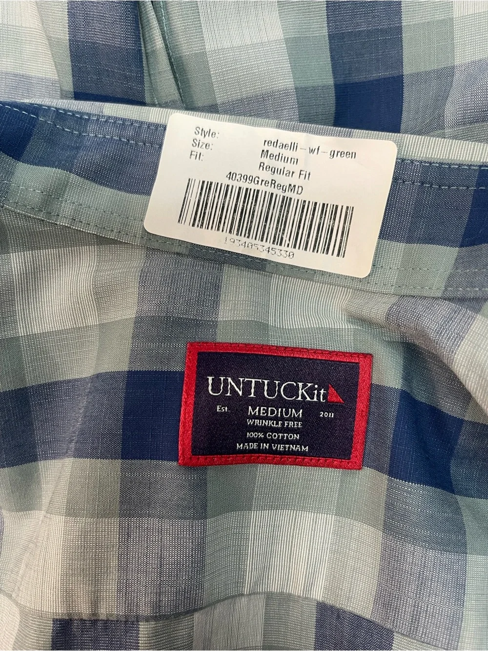 UNTUCKit Redaelli Wrinkle Free Button Down Shirt Blue Gray